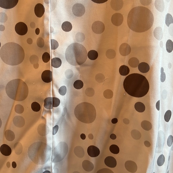 🌟HP Vintage Polka Dot Lace Trim Strech Satin Slip Dress Ivory Grey White Size S - Picture 10 of 11